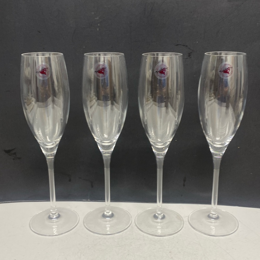 Crystal d'Arquis France Mendocino Lead Crystal Champagne Flutes Set of Four